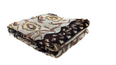 DaDa Bedding Elegant Tapestry Throw Blanket, Golden Persian Style Rug Ornate Floral - 50” x 60” (7175) - DaDa Bedding Collection